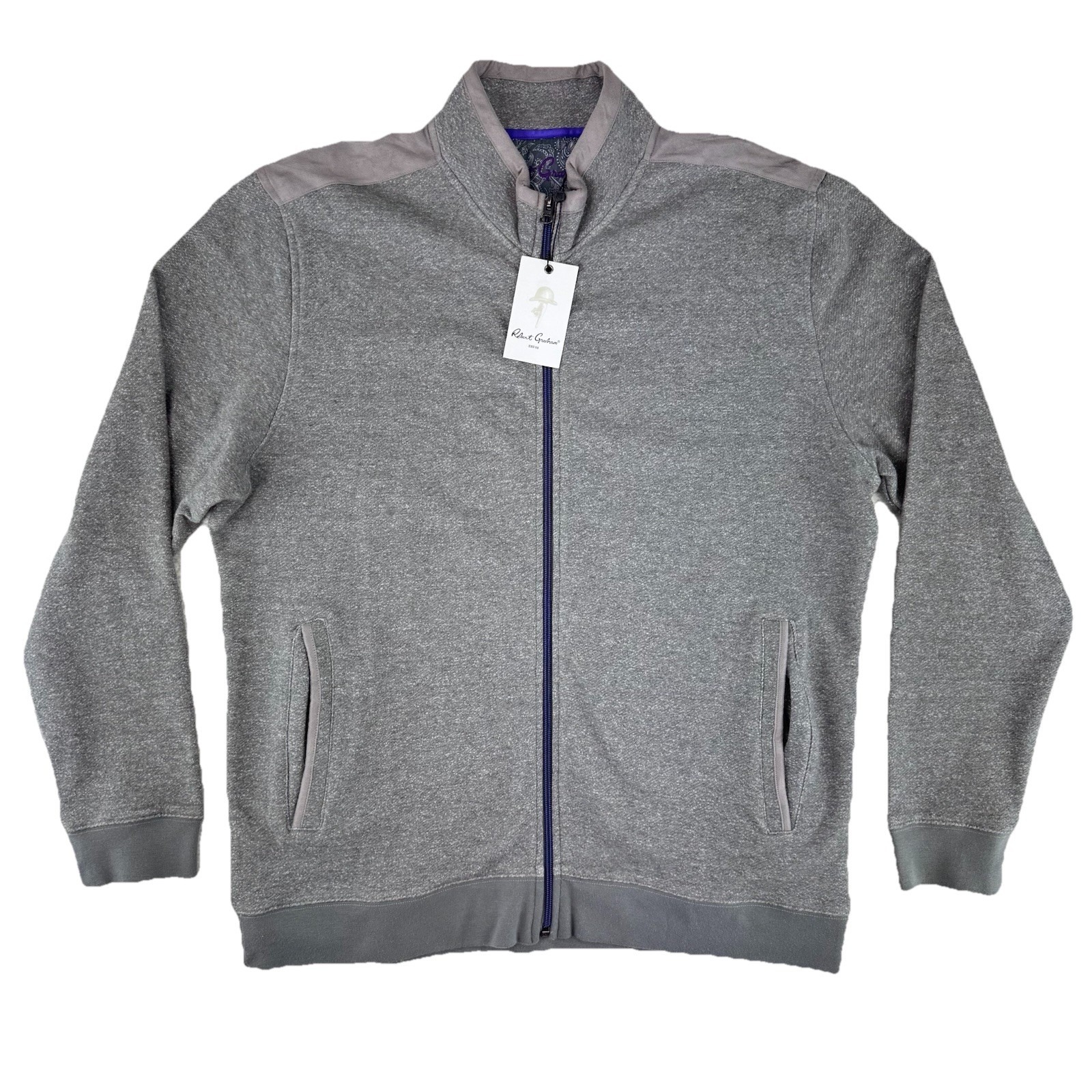 Robert Graham Full Zip Sweater Jacket Mens Xl Renato Heather Grey $198